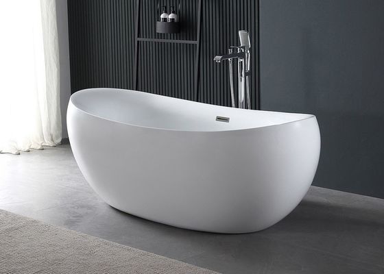 Ladodo E-514 vasca da bagno in piedi a forma di uovo con drenaggio pop-up
