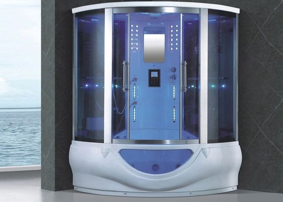 1700mm Acrilico Bianco Corner Sala vapore con doccia Massaggio vasca da bagno