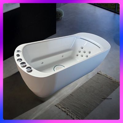 vasca da bagno solare da 1700 mm L-8401 con cascata a collo largo a LED
