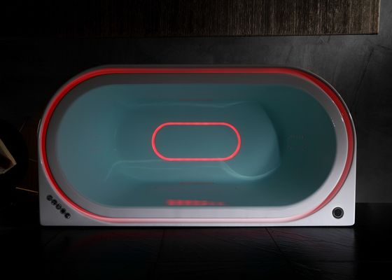 Ladodo E-8003 vasca da bagno idromassaggio acrilica con luce LED a sovrafflusso integrata e lettore musicale Bluetooth