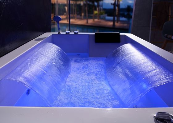 Ladodo E-8007 vasca da bagno a due persone acrilica rettangolare con doppia cascata