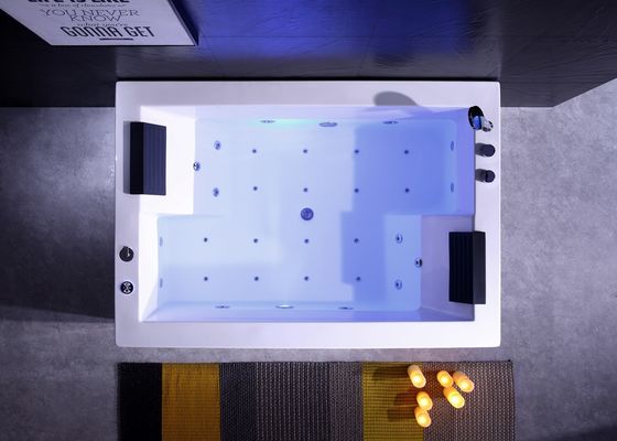 Ladodo E-8007 vasca da bagno a due persone acrilica rettangolare con doppia cascata