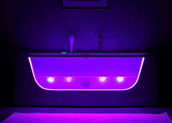 Bagno di massaggio per 3 persone con porta a vetro a led