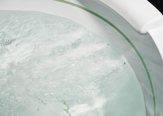 D1600mm Vasca da massaggio rotonda con 2 strisce LED interne Vasca a bolle nascosta - Adaptabile a 3 persone per spazi piccoli